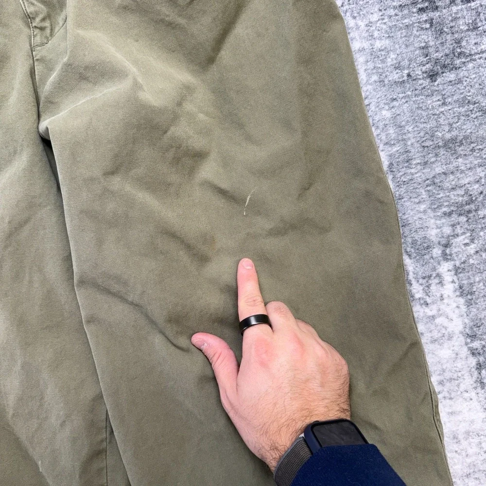 VTG GAP Pants Mens 36x30 (34x29) Green Khaki Pleated Field Trousers Military 90s